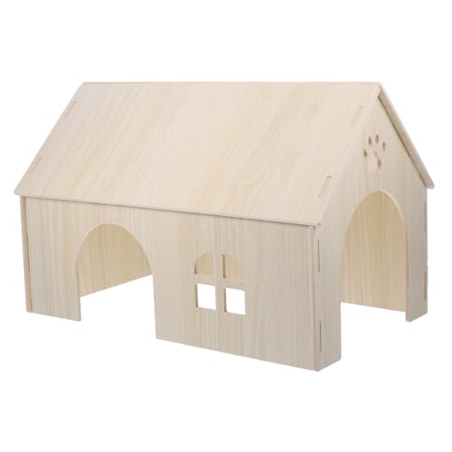 ifundom Großes Holzhaus Für Nager Eichhörnchenhaus Hamsterversteck Aus Natürlichem Holz Für Chinchillas Meerschweinchen Und Sicheres Und Komfortables von ifundom