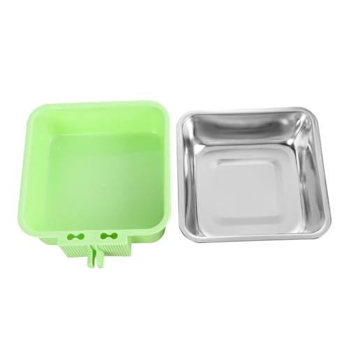 ifundom Hängender Hundenapf Heimtierbedarf Hundenapf Für Den Haushalt Katzennapf Aus Edelstahl Futterspender Für Welpen Kiste Wasserschale Montierter Hundenapf Light Green Rostfreier Stahl von ifundom