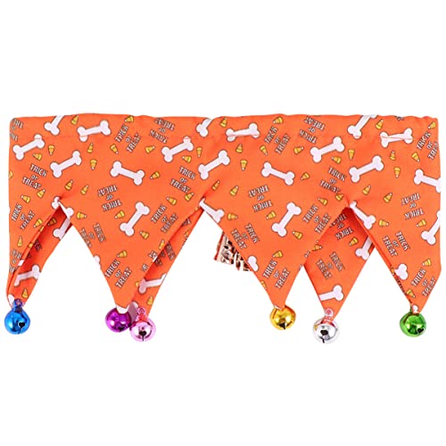 1stk Haustierhalsband Hund Halloween Kostüme Groß Glocken Für Hundehalsbänder Süße Hundehalsbänder Kätzchen-kleidung Hundehalsband Kostüm Halloween-hund Zubehör Hündchen Polyester von ifundom