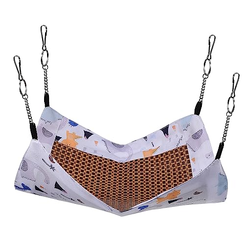 ifundom Hamster Hängematte für Kleintiere Atmungsaktive Hängematte mit Niedlichem Cartoon Design für Sommernutzung von ifundom