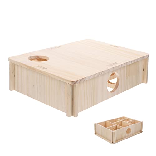 ifundom Hamster Labyrinthhaus aus Holz Versteckspielzeug für Kleine Haustiere Sichere und Langlebige Konstruktion für Hamster und Chinchillas Perfektes von ifundom