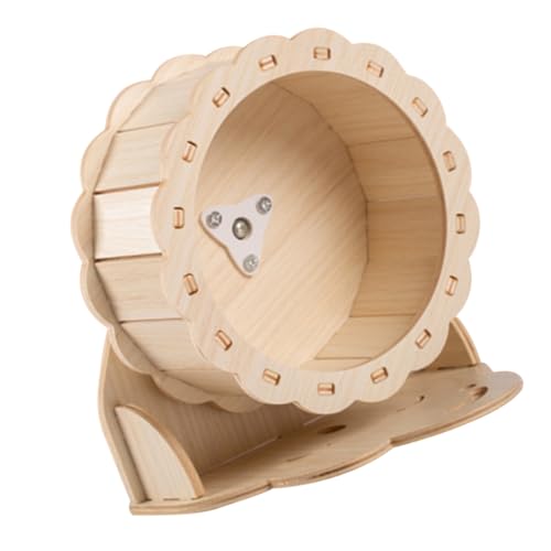 ifundom Hamster Laufrad Holz Øcm Hamsterrad mit Sonnenblumen Design und Wolkenhalterung Geräuscharmes Kleintier Laufrad Trainingsspielzeug für Zwerghamster und Kleine Haustiere von ifundom