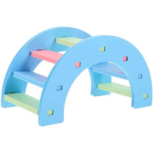 ifundom Hamster -Versteck Haustier Hamster-Labyrinth- Nahrungssuche Käfig Hamsterlaufspielzeug Brücke Rattenbeißspielzeug Hamsterleiter Chevron-Brett Sky-Blue von ifundom