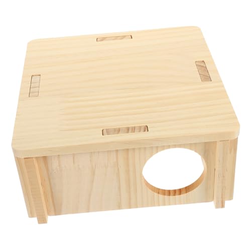 ifundom Hamster Versteck Hütte aus Hochwertigem Holz für Hamster Meerschweinchen und Kleintiere Sicheres und Komfortables Spielhaus zu Reinigen von ifundom