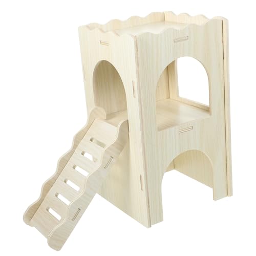 ifundom Hamster Versteckhaus aus Holz Kleintiernest mit Rampe Sicher und Langlebig für Hamster und Meerschweinchen Fördert von ifundom