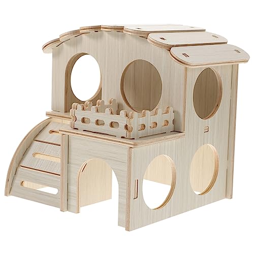 ifundom Hamsterhaus Hamsterspielzeug Bett Hamsterhütte Zwinger Chinchilla-Spielhaus Hamster nagerhaus Hamster Schlafhaus Haustier Haustier schlafhaus Holzverbundplatte von ifundom
