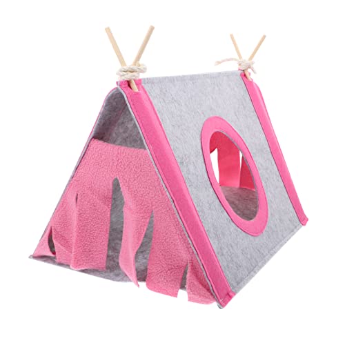 ifundom Hamsterhaus kanninchenhäuser kaninchenhäuser tummelplatz Kaninchenhöhle kuschelhöhle Hamsterkäfige drinnen Vlies Nistplatz für Hamster Hamsterzelt Chinchilla -Bett Filzstoff Rosa von ifundom