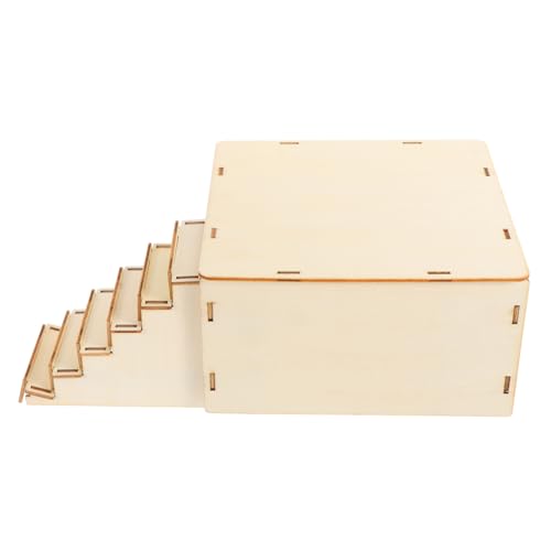 ifundom Handgefertigtes Holz Nagerhaus für Kleine Haustiere Umweltfreundliches Schlafnest mit Treppe für Hamster Meerschweinchen und Andere Kleintiere von ifundom