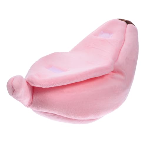 ifundom Haustierbett Hamster Kaninchen Nest Banane Haustier Ruhehaus Kleintierbetten Haustier schlafhaus Ruhebetten für Haustiere Haustier Bequeme Betten PP Baumwolle Rosa von ifundom