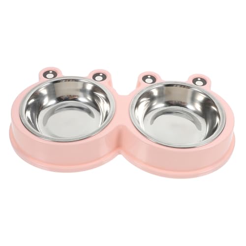 ifundom Haustiernapf Hundenäpfe Aus Metall Süße Katzenschalen Hündchenschüsseln Süße Hundenäpfe Katzennäpfe Aus Edelstahl Hund Wassernapf Wasserschale Aus Edelstahl Rosa Rostfreier Stahl von ifundom
