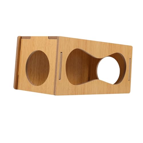 ifundom Holz Hamsterversteck mit Doppeltem Tunnel Atmungsaktives Kleines Haustierhaus für Hamster Meerschweinchen und Ratten Komfortabler Rückzugsort Schlafen Verstecken und Entspannen von ifundom