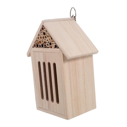 ifundom Holz Insektenhotel Für Garten Insektenhaus Für Bienen Nistkasten Aus Naturholz Unterschlupf Für Schmetterlinge Für Kinderbeobachtungen von ifundom