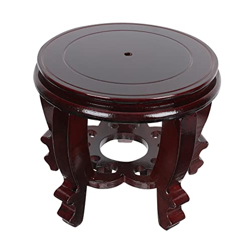 ifundom Holzfischtankbasis Schildkröte hoch Aquarienständer drinnen Fischaquarium Topfständer aus Holz Fischtankstand Holz Display Riser Blumen-Bonsai-Basis Aufsteiger Stehen hölzern von ifundom