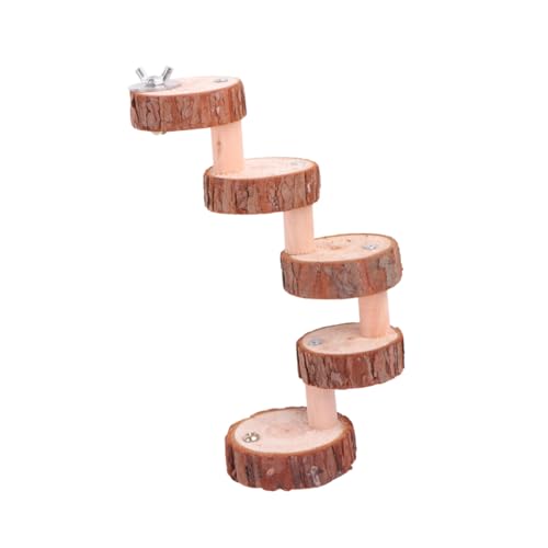 ifundom Holzleiter für Kleintiere Kletterleiter aus Natürlichem Holz für Hamster Papageien Kleine Haustiere Spielplattform und Standfläche für zusätzliche Aktivität und Spielspaß von ifundom