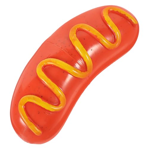 ifundom Hot-Dog-Quietsch-Hundespielzeug Gummi-Fast-Food-Hundespielzeug Wurstimitat-Kauspielzeug Welpen-Backenzahnspielzeug Haustier-Hund-Beißspielzeug Für Die Zahnreinigung Und Das von ifundom