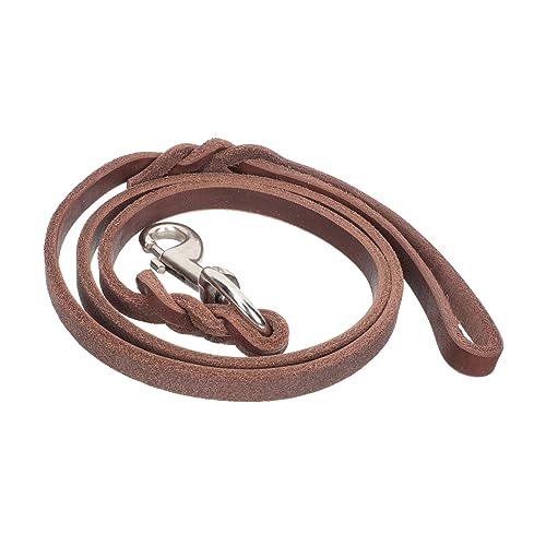 ifundom Hundeleine führen Leine wandeln schwer für Traktion Geschirr hundegurt hundelaufband hundetraining Welpenleine Dog Accessories Bequeme Haustierleine Hundezubehör Rindsleder Brown von ifundom