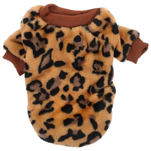 ifundom Hundepullover Mit Leopardenmuster Weiches Flanell-Sweatshirt Süßer Schlafanzug Süße Haustierkleidung Overalls Outfits Für Kleine Und Mittelgroße Hunde Katzen Welpenkleidung Mantel von ifundom