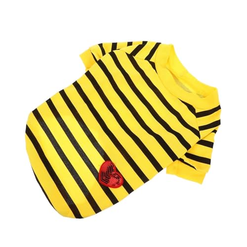 ifundom Hundeshirt XL aus Leichter Baumwolle Gestreift Atmungsaktiv Bequem für Sommer Outdoor Haustier Sweatshirt Welpen T Shirt für Kleine und Mittlere Hunde von ifundom