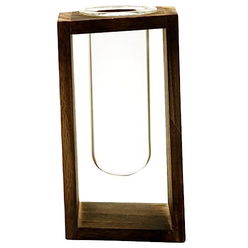 ifundom Hydrokultur-Pflanzen-Terrarium Glasterrarium Mit Holzständer Glaspflanzgefäß Für Blumenarrangements Fensterbänke Und Schreibtischdekorationen Geeignet Für Wasserpflanzen Und von ifundom