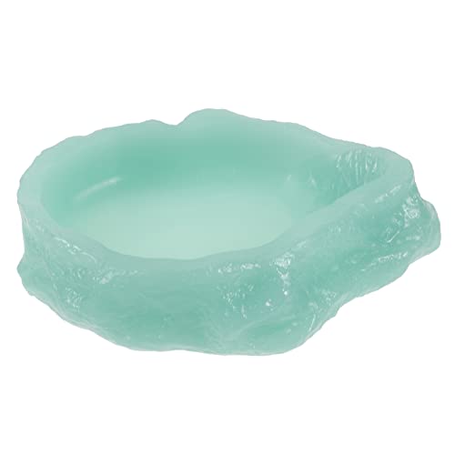 ifundom Im Dunkeln leuchtender Wassernapf Gecko Water Bowl Wassernapf für Reptilien Reptilienlicht kriechender Futterspender für Haustiere Heimtierbedarf Harz Light Green von ifundom