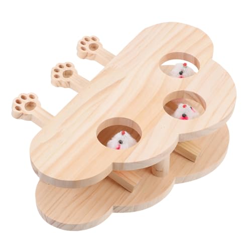 ifundom Katzen Whack Toy aus Holz Interaktives Katzenspielzeug mit Katzenminze Leicht und Langlebig Fördert Bewegung und Gesundheit Ihrer Katze für Spiel und Beschäftigung von ifundom