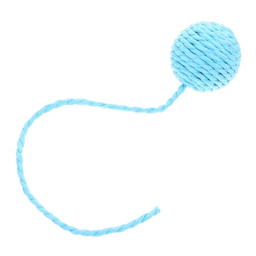 ifundom Katzenspielzeug Sisalball Fuzzy-Bälle für Katzen drinnen kratzen Kratzer Katzenspielzeug aus Sisalseil Kätzchenbälle mit Glöckchen Katzenspielzeugball Sisalkugeln Papier Himmelblau von ifundom