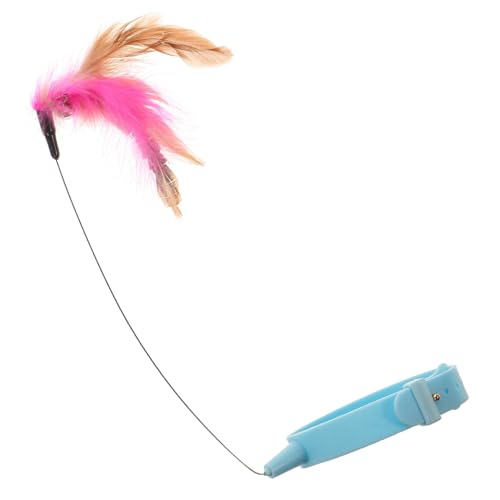 ifundom Katzenspielzeugkragen Katze lustiger Stock Katzenspielzeug interaktiv Katzen-Teaser beißen Kätzchenhalsband- Spaß Zauberstab Katzenhalsband mit Kieselgel Blau von ifundom