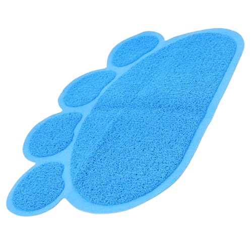 ifundom Katzenstreu Matte Haustierpfotenförmige Matte Boden Welpe Müllmatte Haustier -Fütterungsmatte Wasserspielmatte für Katzen kleine katzenstreumatte Haustierfuttermatte PVC Himmelblau von ifundom