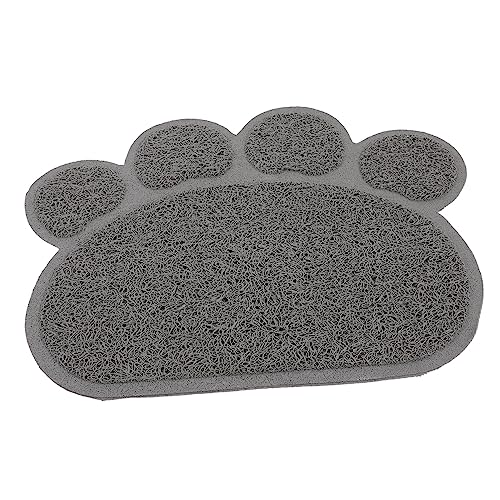 ifundom Katzenstreu Matte für Katze Wohnungskatzen Haustier -Fütterungsmatte Fänger klein Pads Katzenstreu Teppich Katzenlitermatte Katzenfütterungsmatten waschbare Katzentoilette PVC Grau von ifundom