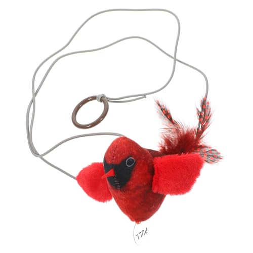 ifundom Hängendes Katzenspielzeug Mit Plume Und Vogelgeräusch Interaktives Türspielzeug Für Katzen Fördert Und Aktivität Installieren Rot von ifundom