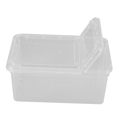ifundom Kleine Reptilienbox mit Atmungsaktivem Futterhalter Terrarium für Schlangen Spinnen Eidechsen Futterbehälter für Insekten und Schnecken Zuchtbox für Haustiere von ifundom