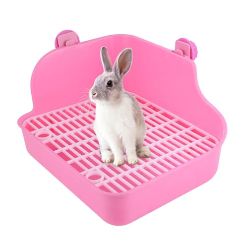 ifundom Kleintier Toilette mit Wanddesign Langlebiger Hamster Kaninchen Potty Trainer für Kleine Nagetiere Wie Meerschweinchen Frettchen für Wohnung Garten und Park Zufällige Farbe von ifundom
