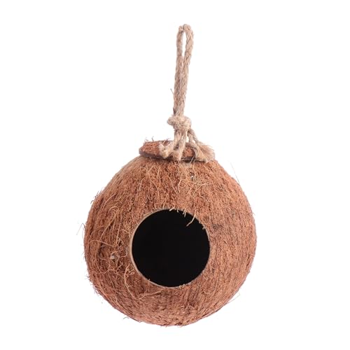 ifundom Kokosnussschalen Vogelhaus für Sittiche und Papageien Hängendes und Natürliches Material Dekorativ für Garten und Zuhause für Vogelzucht und Pflege von ifundom