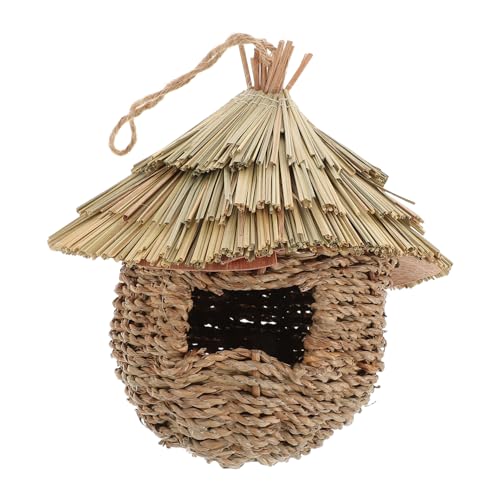 ifundom Kreativer Vogelkäfig handgefertigtes Vogelnest Vogel ruhen Vogelruhehütte Hängende Hummiingbird Shelter Vogelschutz im Freien Vogelzüchtungsheim Vogelzuchthütte Gras ifundom Kreativer Vogelkäfig handgefertigtes Vogelnest Vogel ruhen Vogelruhehütte Hängende Hummiingbird Shelter Vogelschutz im Freien Vogelzüchtungsheim Vogelzuchthütte Gras von ifundom