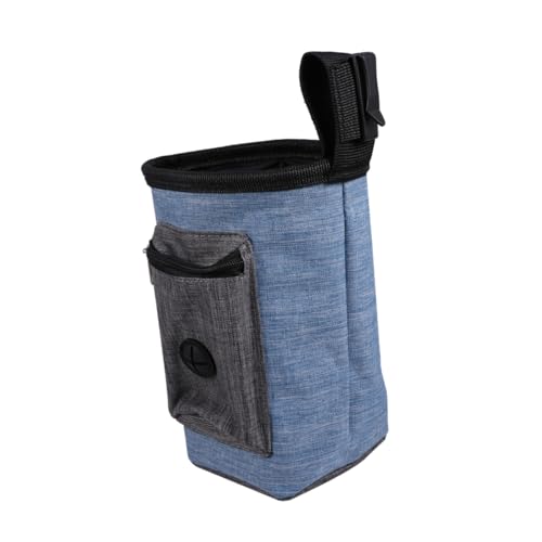 ifundom Multifunktionaler Hundeleckerlibeutel aus Robustem Material Tragbare Snacktasche mit Kordelzug Großes Fassungsvermögen für Training und Outdoor für Reisen und Spaziergänge Blau von ifundom