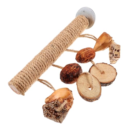 ifundom Naturholz Vogel Sitzstange Mit Kauspielzeug Für Papageien Bissfeste Natürliche Schreibutensilien Für Wellensittiche Und Nymphensittiche Spielzeug Für Zahnpflege Und von ifundom