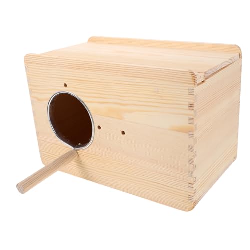 ifundom Parrot Nesting Box aus Stabilem Holz Sicherer Brutkasten für Wellensittiche und Nymphensittiche Hängendes Vogelhaus mit Glatten Kanten Einfache Installation und Reinigung für Zucht von ifundom