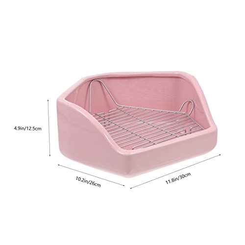 ifundom Pentagonförmige Extra Große Keramik Tiertoilette mit Kippschutz für Kaninchen und Kleintiere Abnehmbare Leicht zu Reinigen Langlebig und Kompakt Geeignet für Zwergkaninchen und von ifundom