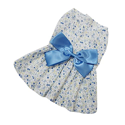 ifundom Haustierkleid für Hunde Atemberaubender Floral Rock mit Schleife Atmungsaktive Party Hundekleidung für Kleine Hunde für Reisen und Fotoshootings von ifundom