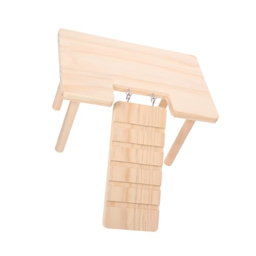 ifundom Plattform Für Hamsterkäfige Haustierrampe Für Kleine Tiere Hamster-Tunnel- Plattformspielzeug Aus Chinchilla-Holz Kleine Holzplattform Hamster Schritte Hölzern Beige von ifundom