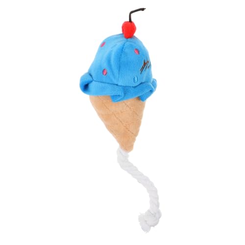 ifundom Plüsch Hundespielzeug Ice Cone mit Quietschfunktion Verschleißfestes Kauspielzeug für Welpen und Kleine Hunde Beißtresistent Interaktives Beißspielzeug zur Zahnpflege von ifundom