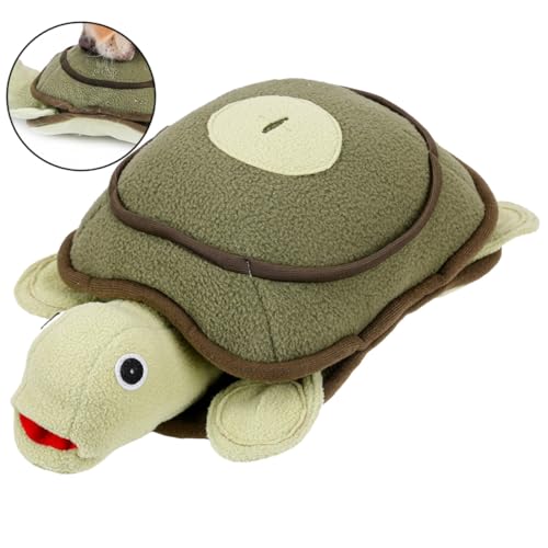 ifundom Plüsch Schildkröten Hunde Welpen Kreatives Kuscheltier zum Schnüffeln und Sanftes Haustierspielzeug zur Beschäftigung und Bindungsförderung Olivgrün von ifundom