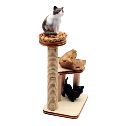 ifundom Puppenhaus-Katzenmöbel: 1 Set Realistische Katzenfiguren Miniatur-Katzenbaum aus Holz Mini-Tierfiguren-Spielset Katzen-Kuchenaufsatz für Feengarten Haustier-Rollenspielzeug ifundom Puppenhaus-Katzenmöbel: 1 Set Realistische Katzenfiguren Miniatur-Katzenbaum aus Holz Mini-Tierfiguren-Spielset Katzen-Kuchenaufsatz für Feengarten Haustier-Rollenspielzeug von ifundom