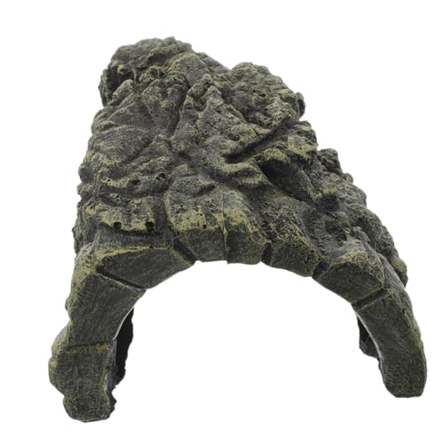 ifundom Reptilien Versteck Höhle aus Robustem Harz Aquarium Höhle zum Verstecken und Sonnenbaden für Echsen Frösche Schildkröten und Kleine Kompatibel für Terrarien und Aquarien von ifundom