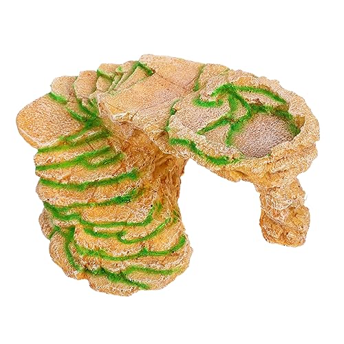 ifundom Reptilien Versteck aus Kunstharz Schildkröten Basking Plattform mit Kletterleiter für Aquarien und Terrarien für Eidechsen und Frösche von ifundom
