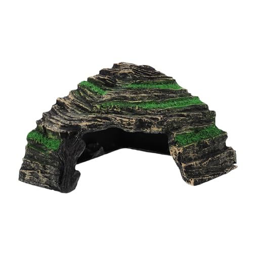 ifundom Resin Schildkröten Versteck Höhle mit Sonnenplatz Kleine Kletterrampe Aquarium Dekoration für Reptilien Einfache Installation Wasserfreundlich Attraktives Design von ifundom