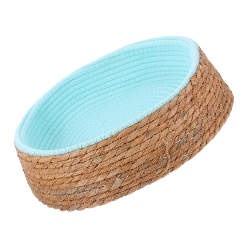 ifundom Rundes Katzenbett aus Geflochtenem Rattan Kratzfestes Hundebett für Kleine und Mittlere Haustiere Atmungsaktive Schlafmatte aus Natürlichem Material Leicht zu Reinigen für von ifundom