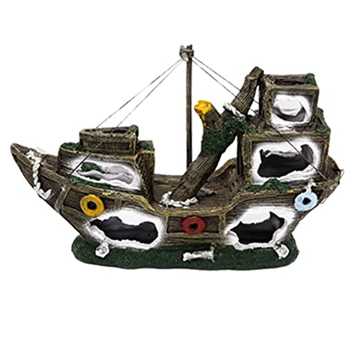 ifundom Schiffswrack Aquarium Dekoration Kreatives Piratenschiff Ornament aus Sicherem Harz für Fischtanks Lebensechte Gestaltung und Platzsparend für Aquarien und Teiche ifundom Schiffswrack Aquarium Dekoration Kreatives Piratenschiff Ornament aus Sicherem Harz für Fischtanks Lebensechte Gestaltung und Platzsparend für Aquarien und Teiche von ifundom