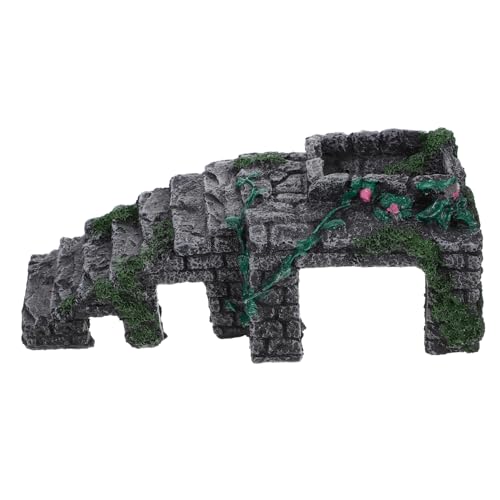 ifundom Schildkröten-terrasse Im Freien Schildkröten-Aquarium Plattform Dekorationen Groß Turtle Panzerzubehör Dock Turtle Accessoire Schildkrötengestell Braun Harz von ifundom