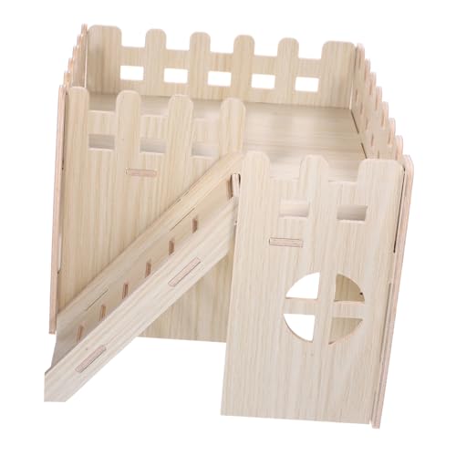 ifundom Solides Holz hamsterhaus mit Geräumigem Innenraum und Sicherem Versteck Geeignet für Meerschweinchen Igel und Zwerghamster Stabile und Glatte Holzkonstruktion für Sicheren von ifundom